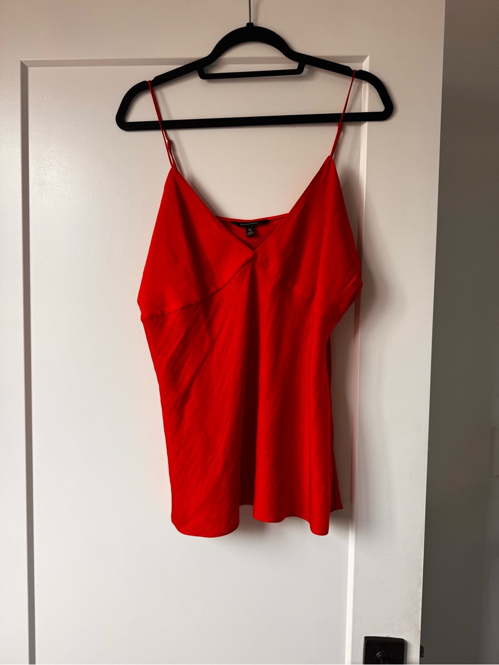 Banana Republic Bright Orange Red Spaghetti-Strap V-Neck Cami